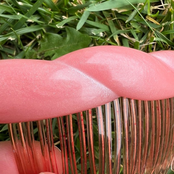 Vintage Pink Plastic Side Hair Comb Chunky Twist Made in USA 3 1/4” GUC - Picture 4 of 10